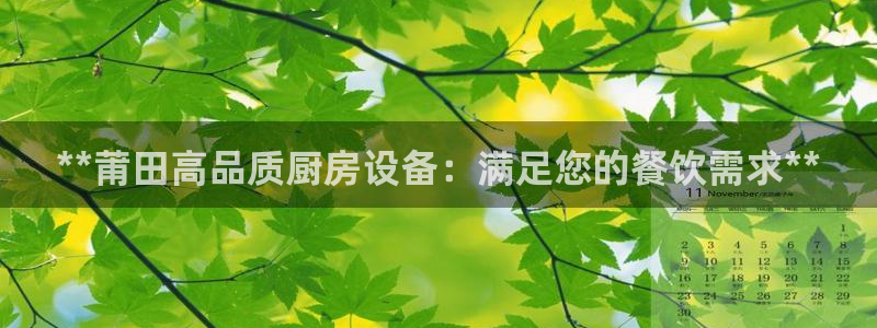 尊龙凯时赢不了：**莆田高品质厨房设备：满足您的餐饮需求**