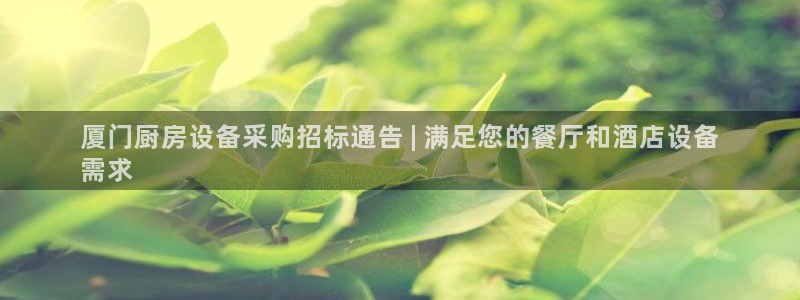 尊龙集团有限公司官网地址：厦门厨房设备采购招标通告 | 满足